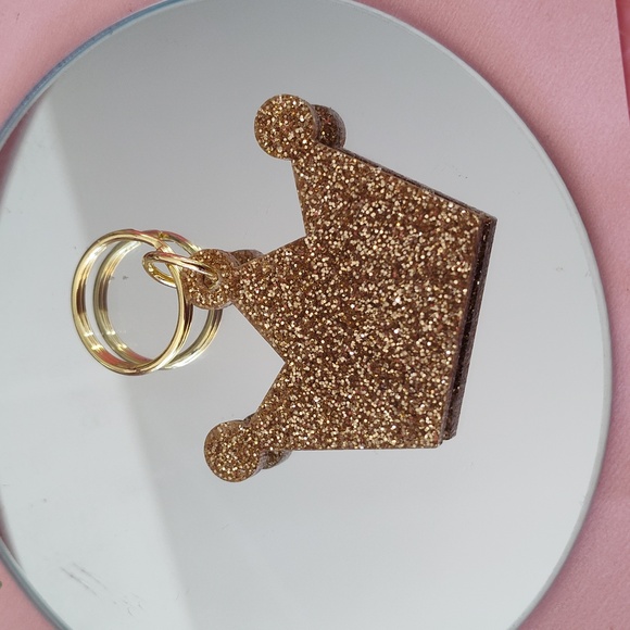 Purple Balloon Dog Keychains + Gold Crown + Beaded Pearl Bow - Picture 3 of 6